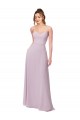 A-Line Sweetheart Soft Chiffon Long Pink Glow Bridesmaid Dress Sydney
