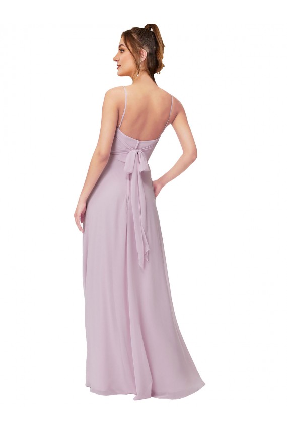 A-Line Sweetheart Soft Chiffon Long Pink Glow Bridesmaid Dress Sydney