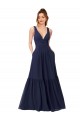 A-Line V-Neck Chiffon Long Full Length Dark Navy Formal Dress / Bridesmaid Dress Sydney
