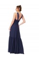 A-Line V-Neck Chiffon Long Full Length Dark Navy Formal Dress / Bridesmaid Dress Sydney