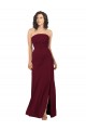 Sheath Strapless Soft Chiffon Long Burgundy Bridesmaid Dress Sydney