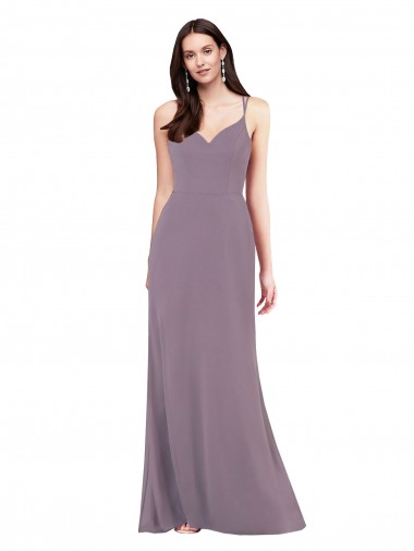 Column Sweetheart Soft Chiffon Long Dark Lavender Formal Evening Gown / Bridesmaid Dress Sydney
