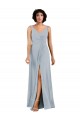 Column V-Neck Soft Chiffon Long Sea Glass Bridesmaid Dress Sydney