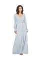 A-Line V-Neck Soft Chiffon Long Sea Glass Formal Dress / Bridesmaid Dress Sydney