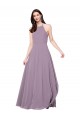 A-Line Halter Neck Chiffon Long Dark Lavender Bridesmaid Dress / Evening Dress Sydney