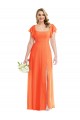 A-Line Square Neck Soft Chiffon Long Tangerine Tango Semi Formal Evening Dress / Bridesmaid Dress Sydney