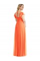 A-Line Square Neck Soft Chiffon Long Tangerine Tango Semi Formal Evening Dress / Bridesmaid Dress Sydney
