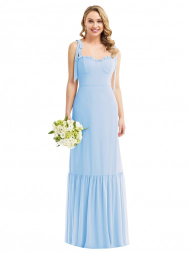 A-Line Sweetheart Soft Chiffon Long Light Sky Blue Semi Formal Evening Dress / Bridesmaid Dress Sydney
