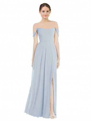 A-Line Off the Shoulder Soft Chiffon Long Sea Glass Semi Formal Evening Dress / Bridesmaid Dress Sydney