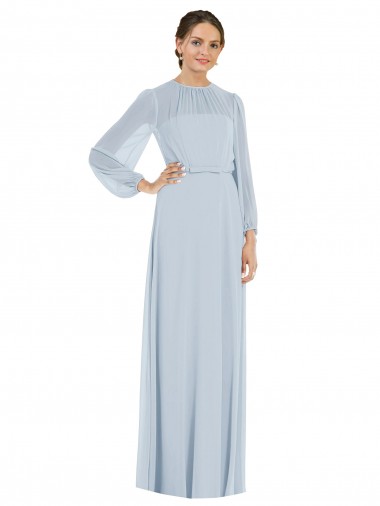 A-Line Strapless Soft Chiffon Long Sea Glass Formal Evening Gown / Bridesmaid Dress Sydney