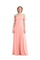 A-Line Off the Shoulder Soft Chiffon Long Salmon Semi Formal Evening Dress / Bridesmaid Dress Sydney