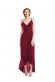 A-Line V-Neck Soft Chiffon Long Burgundy High Low Evening Gown / Bridesmaid Dress Sydney