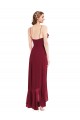A-Line V-Neck Soft Chiffon Long Burgundy High Low Evening Gown / Bridesmaid Dress Sydney