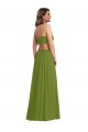 A-Line V-Neck Soft Chiffon Long Olive Green Plus Size Evening Gown / Bridesmaid Dress Sydney