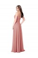 A-Line V-Neck Lxue Chiffon Long Bliss Pink Bridesmaid Dress Sydney