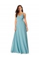 A-Line V-Neck Soft Chiffon Long Turquoise Bridesmaid Dress Sydney