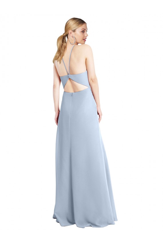 A-Line Halter Neck Chiffon Long Light Sky Blue Bridesmaid Dress / Evening Dress Sydney