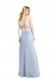 A-Line Halter Neck Chiffon Long Light Sky Blue Bridesmaid Dress / Evening Dress Sydney