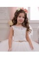 Ball Gown Bateau Neck Tulle & Lace Chapel Train Ivory Flower Girl Wedding Dress Sydney