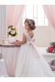 Ball Gown Bateau Neck Tulle & Lace Chapel Train Ivory Flower Girl Dresses Sydney