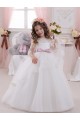 Ball Gowns Bateau Neck Tulle & Lace Chapel Train Ivory Flower Girl Dress Sydney