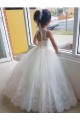 Ball Gown High Neck Tulle & Lace Long Ivory Flower Girl Dress Sydney