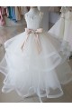 Ball Gown High Neck Tulle & Lace Long Ivory Flower Girl Wedding Dress Sydney