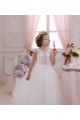 Ball Gown High Neck Tulle & Lace Long Ivory Little Flower Girl Dress Sydney