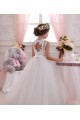 Ball Gown High Neck Tulle & Lace Long Ivory Little Flower Girl Dress Sydney