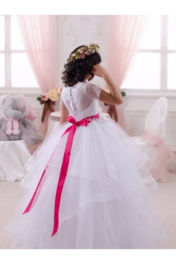 Ball Gown Sweetheart Tulle & Lace Long Ivory Little Flower Girl Dress Sydney
