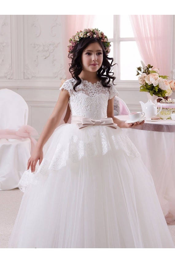 Ball Gown Sweetheart Tulle & Lace Long Ivory Flower Girl Dresses Sydney