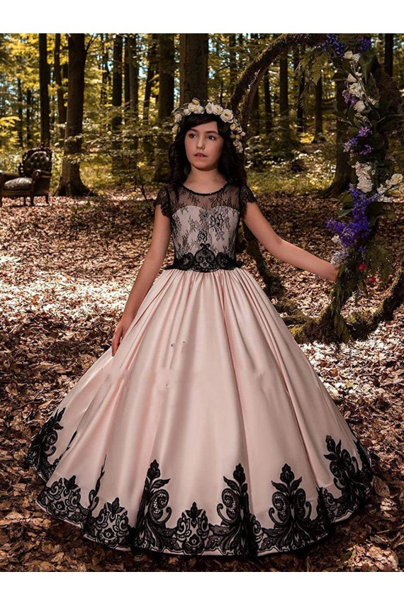 Ball Gown Sweetheart Satin & Lace Long Ivory Flower Girl Dress Sydney