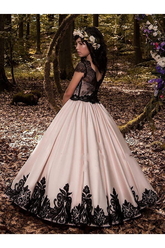 Ball Gown Sweetheart Satin & Lace Long Ivory Flower Girl Dress Sydney