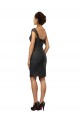 A-Line Off the Shoulder Soft Chiffon & Lace Knee Length Slate Grey Bridesmaid Dress Sydney