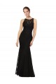 Sheath Jewel Neck Lace Long Black Bridesmaid Dress Sydney