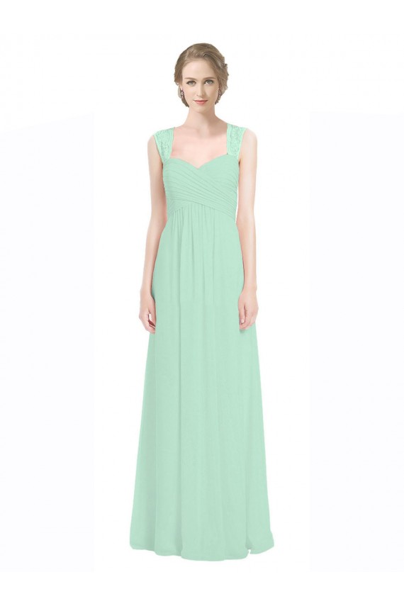 A-Line Sweetheart Soft Chiffon & Lace Long Mint Green Bridesmaid Dress Sydney