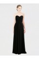 A-Line Strapless Soft Chiffon & Lace Long Black Bridesmaid Dress Sydney