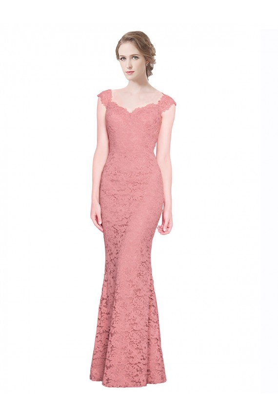 Mermaid Strapless Lace Long Salmon Prom Dress / Bridesmaid Dress Sydney