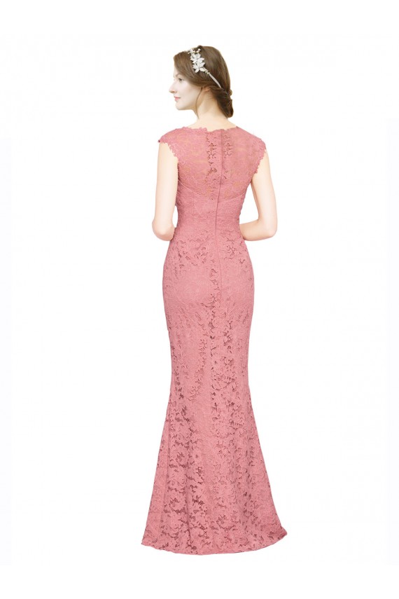 Mermaid Strapless Lace Long Salmon Prom Dress / Bridesmaid Dress Sydney