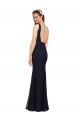 Sheath V-Neck Lace Long Dark Navy Bridesmaid Dress Sydney