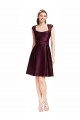 A-Line Square Neck Satin & Lace Knee Length Grape Bridesmaid Dress Sydney