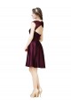 A-Line Square Neck Satin & Lace Knee Length Grape Bridesmaid Dress Sydney