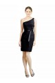 A-Line One Shoulder Lace Knee Length Black Bridesmaid Dress Sydney