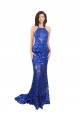 Mermaid High Neck Lace Long Royal Blue Semi Formal Evening Dress / Prom Dress / Bridesmaid Dress Sydney