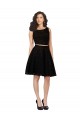 A-Line Jewel Neck Lace Knee Length Black Bridesmaid Dress Sydney