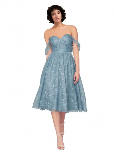 A-Line Sweetheart Lace Knee Length Bridesmaid Dress Sydney
