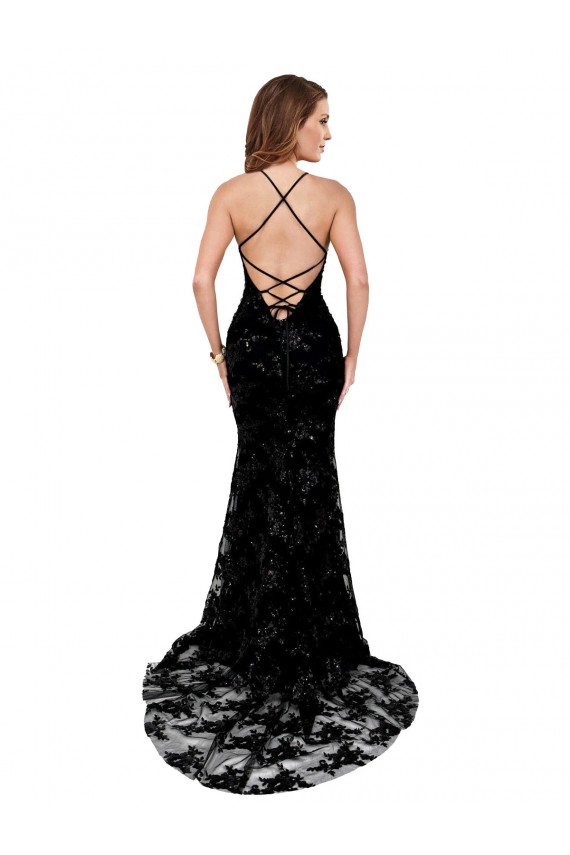 Mermaid High Neck Lace Long Black Black Tie Evening Gown / Prom Dress / Bridesmaid Dress Sydney