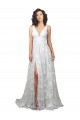 A-Line V-Neck Lace Chapel Train Off White Wedding Dress Sydney