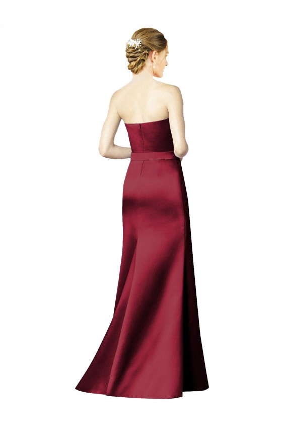Mermaid Strapless Satin Long Burgundy Bridesmaid Dress / Evening Dress Sydney