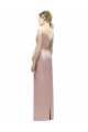 Sheath V-Neck Satin Long Pink Bridesmaid Dress Sydney